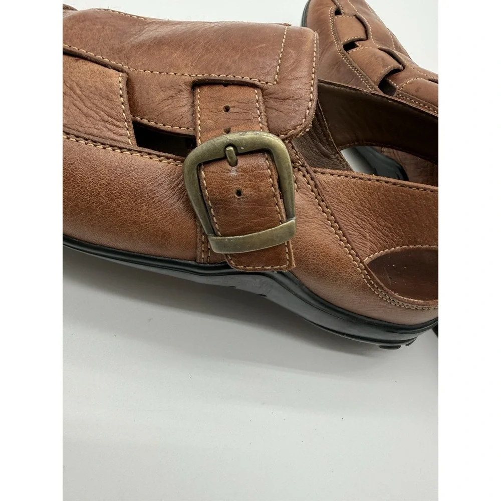 Cole Haan Men's Size 8 Brown Leather Fisherman's Sandals with Buckle Size 8.5 M